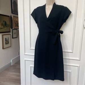 Amanda Smith Mock Wrap Black Dress Ladies 6